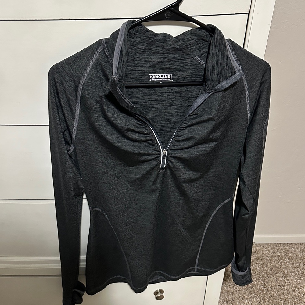 Kirkland Signature Women's Charcoal Long Sleeve Zip Up